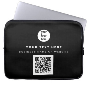 Funda Para Portátil QR Code Business Logo Moderno Negocio Minimalista