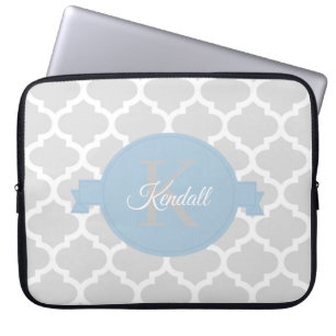 Funda Para Portátil Quatrefoil azul cielo personalizado