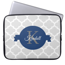 Funda Para Portátil Quatrefoil azul personalizado
