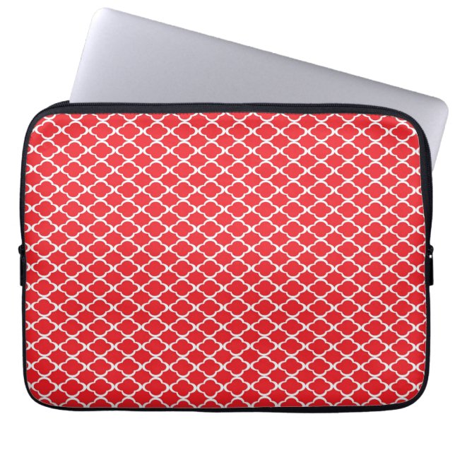 Funda Para Portátil Quatrefoil rojo (Frente)