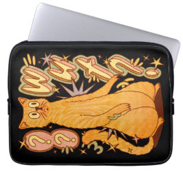 Funda Para Portátil ¿Qué? / Un Ilustracion de gato Naranja