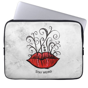 Funda Para Portátil Quédate Extraño Labios Góticamente Tatuados Rareza