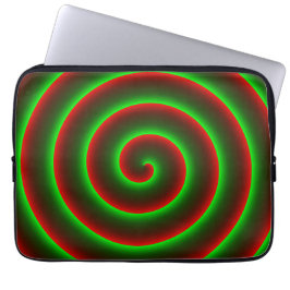Funda Para Portátil ¿Quer mudar o vermelho? Espiral verde chamativo.