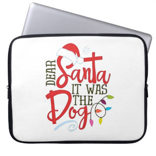 Funda Para Portátil Querido Papá Noel Era Gracioso Para El Perro