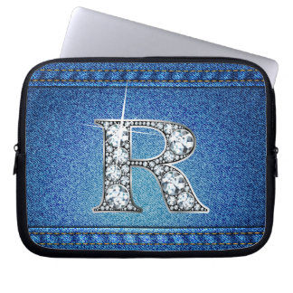 Funda Para Portátil R "Diamante" Denim Stitching Electronics Bag