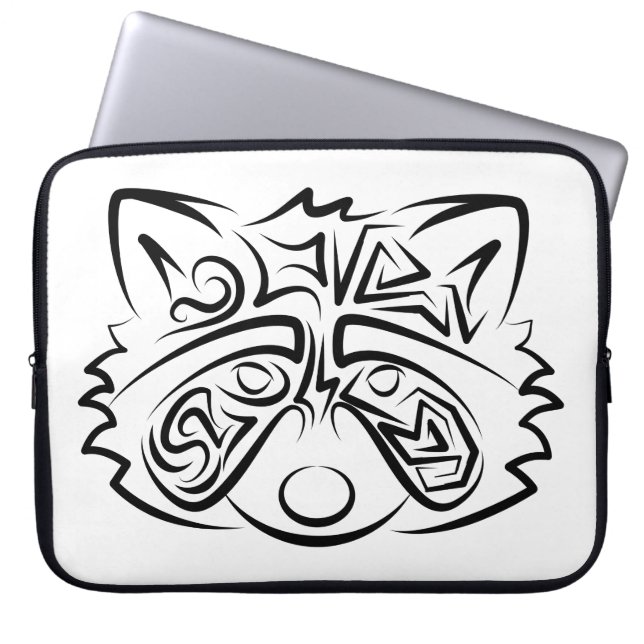 Funda Para Portátil Racco tribal blanco y negro (Frente)