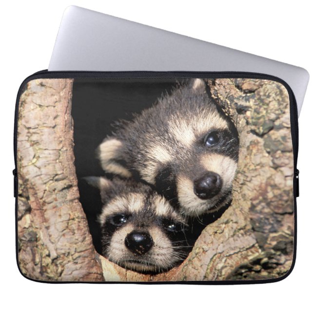 Funda Para Portátil Raccoons Bebé buscando fuera del árbol (Frente)