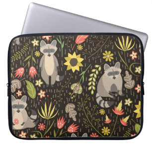 Funda Para Portátil Raccoons Funny Patrón de Ilustracion Vintage