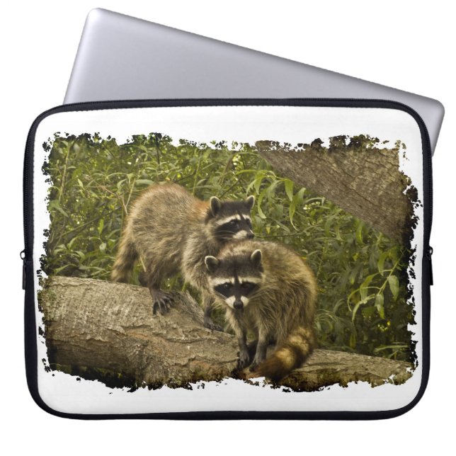 Funda Para Portátil Raccoons White Edge (Frente)