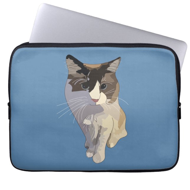 Funda Para Portátil Ragdoll cat, Dusty Blue (Frente)