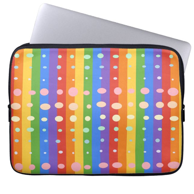 FUNDA PARA PORTÁTIL RAINBOW DOT STRIPES (Frente)