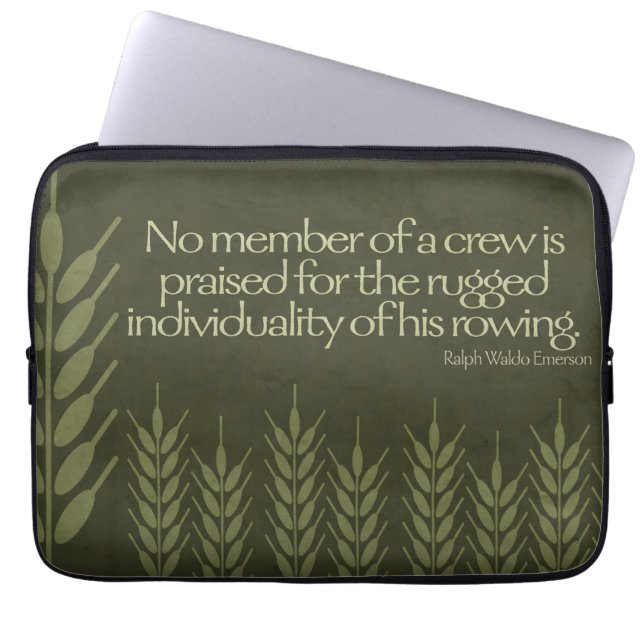 Funda Para Portátil Ralph Waldo Emerson cita Inspiradora "Crew" (Frente)