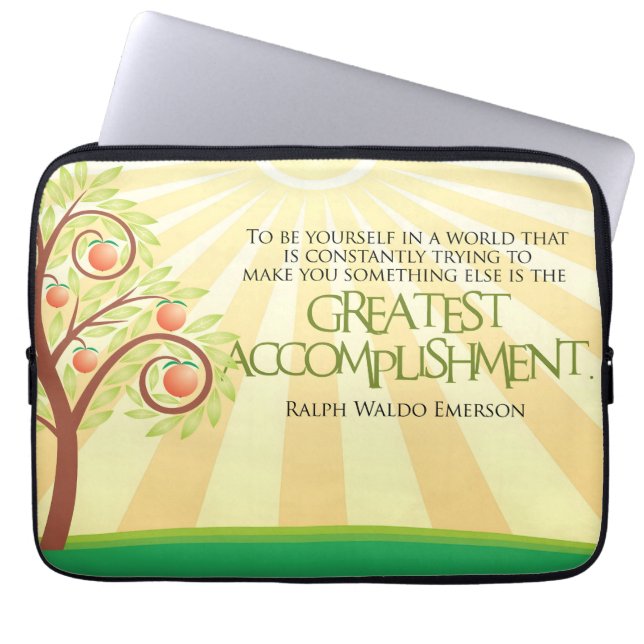 Funda Para Portátil Ralph Waldo Emerson cita Inspiradora "Yourself" (Frente)