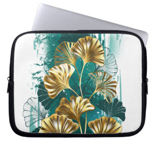 Funda Para Portátil Rama con hojas doradas Ginko Biloba