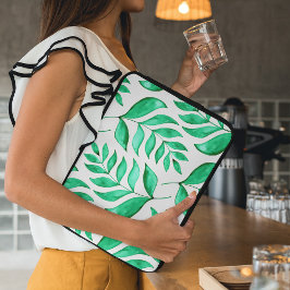 Funda Para Portátil Ramas acuarelas simples - verde