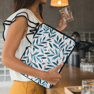 Funda Para Portátil Ramas de acuarela de bonito - turquesa y roja