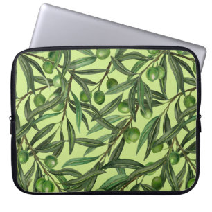 Funda Para Portátil Ramas de oliva en verde oliva