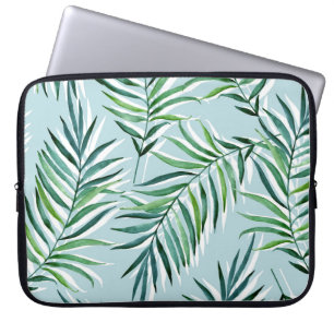 Funda Para Portátil Ramas De Palma, Acuarela De Mano Sin Marea.