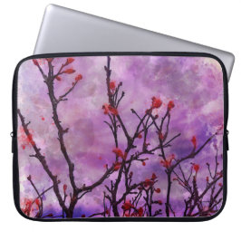 Funda Para Portátil Ramas Oscuras Con Color De Agua De Los Cubos Rojos