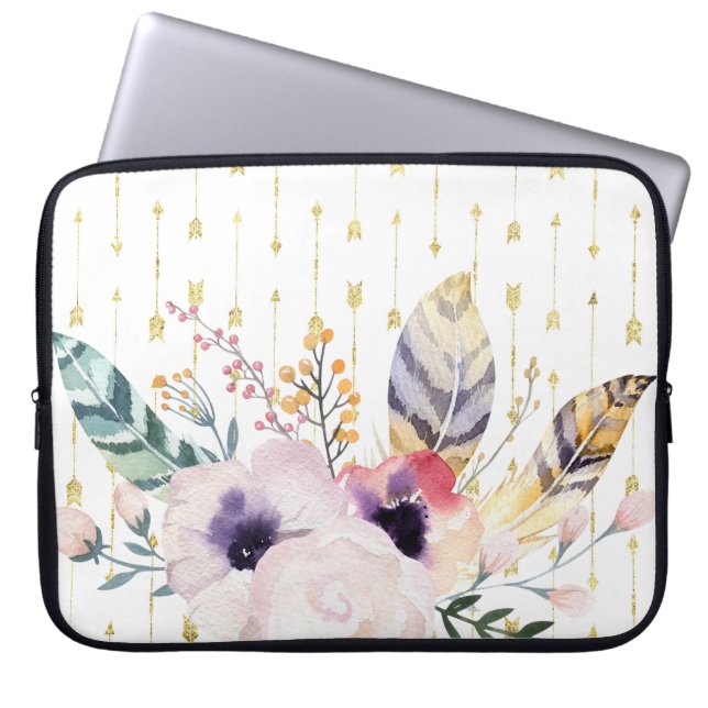 Funda Para Portátil Ramo Boho (Frente)