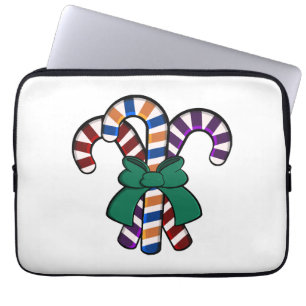 Funda Para Portátil Ramo Candy Canes - cinta verde