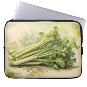 Funda Para Portátil Ramo de Apio Fresco Acuarela