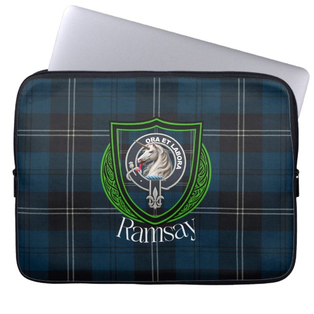 Funda Para Portátil Ramsay Scottish Clan Tartan and Crest  (Frente)
