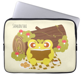 Funda Para Portátil Rana de picnic leyendo un libro