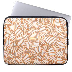 Funda Para Portátil Random Leaf Mosaic Dark Naranja