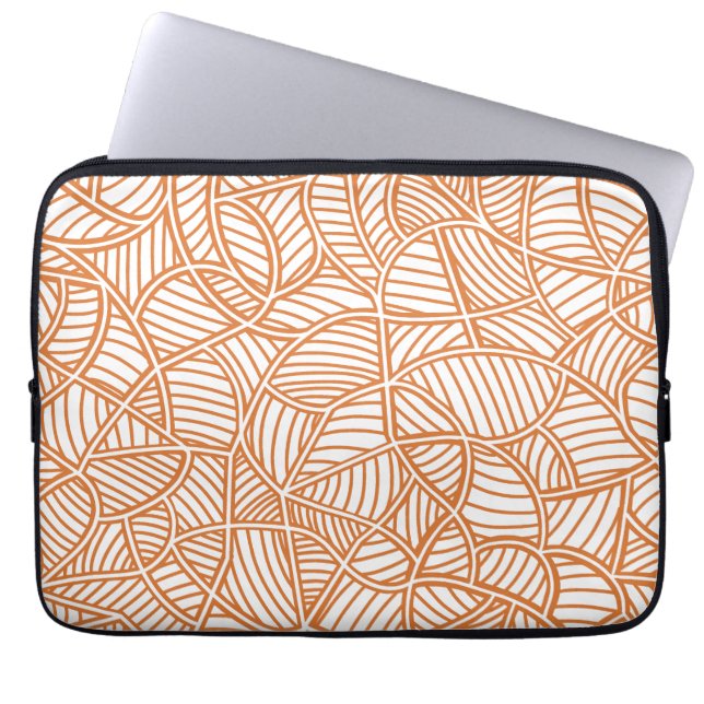 Funda Para Portátil Random Leaf Mosaic Dark Naranja (Frente)