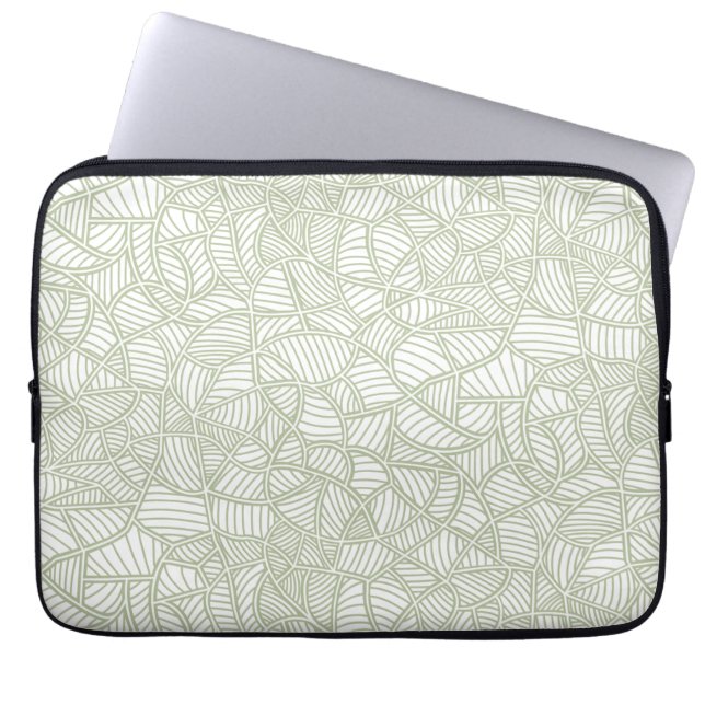 Funda Para Portátil Random Leaf Mosaic Pale Green (Frente)