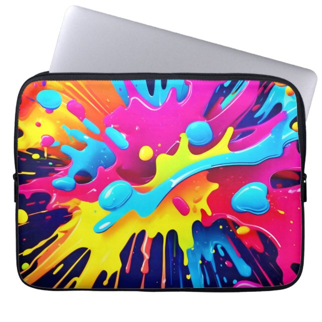Funda Para Portátil Rasgos de pintura fluorescente dinámica (Frente)