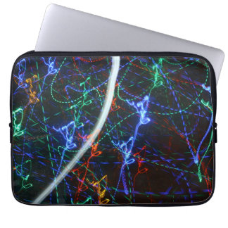 Funda Para Portátil Rastros de Luz de Neón Fotografía Abstracta. Ciber
