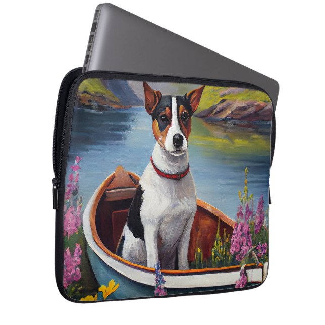 Funda Para Portátil Rat Terrier on a Paddle: Una aventura panorámica (Anverso derecho)