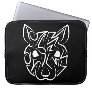 Funda Para Portátil Rata tribal negra y blanca