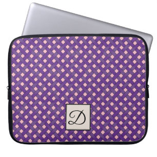 Funda Para Portátil Ratán púrpura tejido en rosa Personalizado con mon