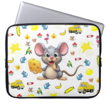 Funda para portátil Ratón Amarillo Queso Estrella 