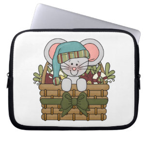 Funda Para Portátil Ratón del navidad en cesta