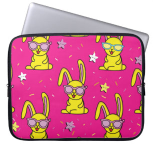 Funda Para Portátil Rave de conejo: Delicia del patrón infantil