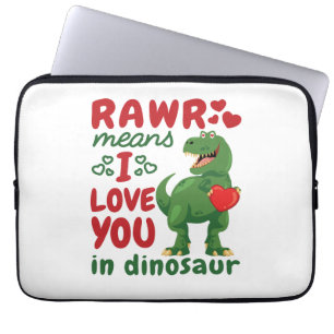 Funda Para Portátil Rawr significa que te amo en dinosaurio