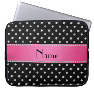 Funda Para Portátil Raya rosada conocida personalizada de los