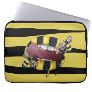 Funda Para Portátil Rayado amarillo y negro