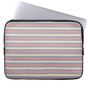 Funda Para Portátil Rayas amarillas, naranjas y azules pasteles