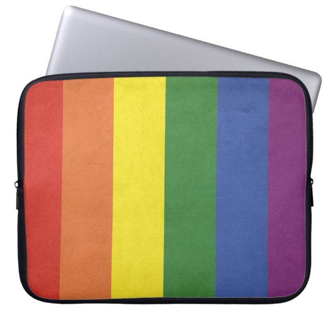 Funda Para Portátil Rayas arcoiris (Frente)