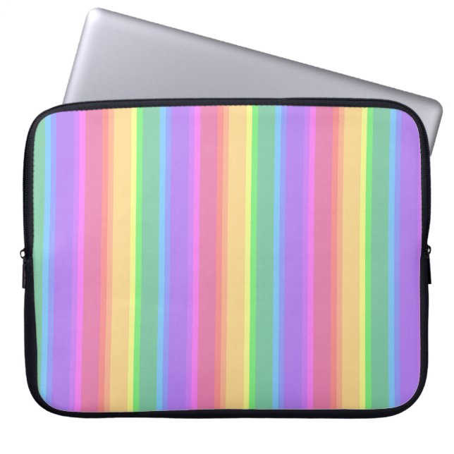 Funda Para Portátil Rayas arcoiris pastorales (Frente)