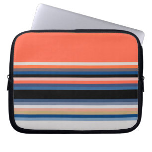Funda Para Portátil Rayas azules de naranja suave