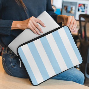 Funda Para Portátil Rayas azules, rayas blancas, patrón rayado