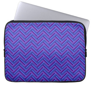 Funda Para Portátil Rayas azules y violetas de doble trama