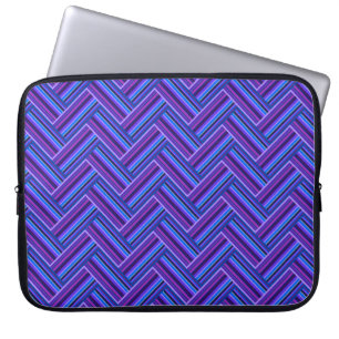 Funda Para Portátil Rayas azules y violetas de doble trama