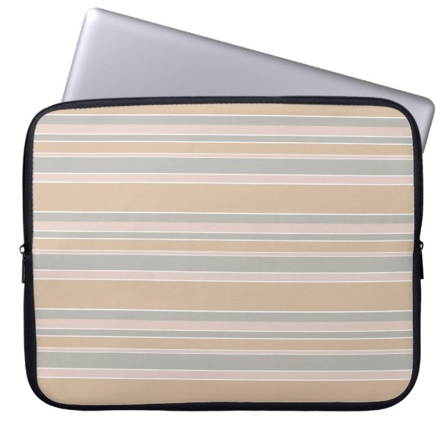 Funda Para Portátil Rayas beiges (Frente)